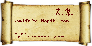 Komlósi Napóleon névjegykártya